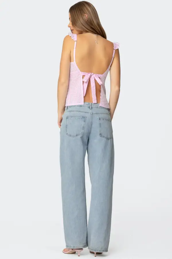 Jenson Backless Gingham Top