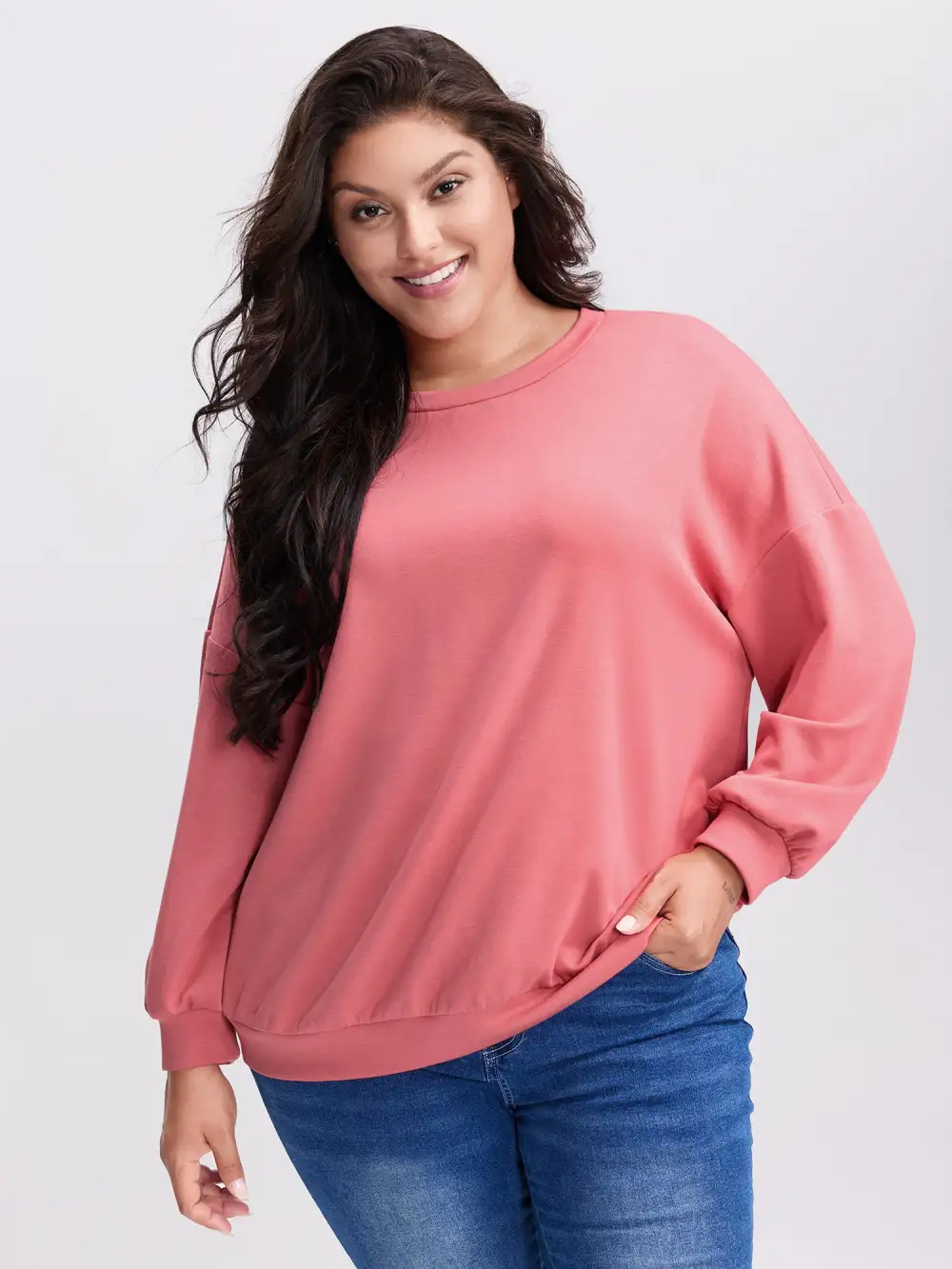 Supersoft Cut-Out Bow Embroidery Sweatshirt