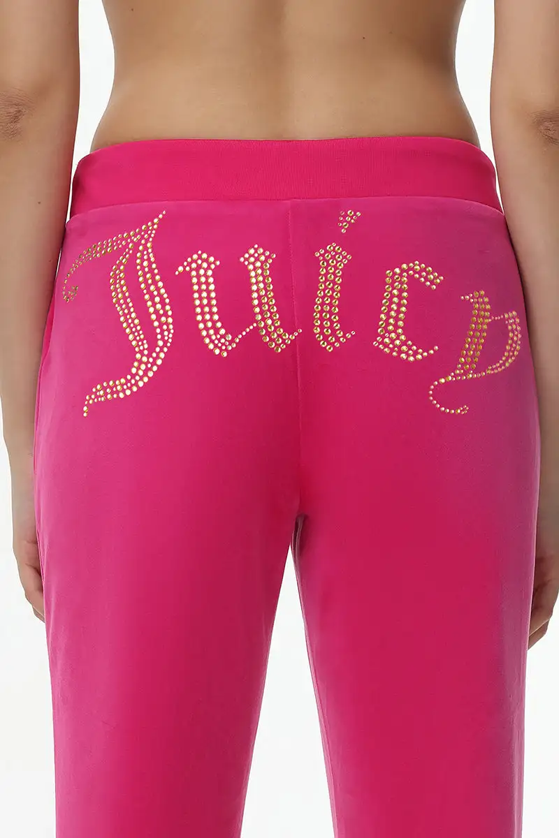Technicolor Big Bling Velour Track Pants