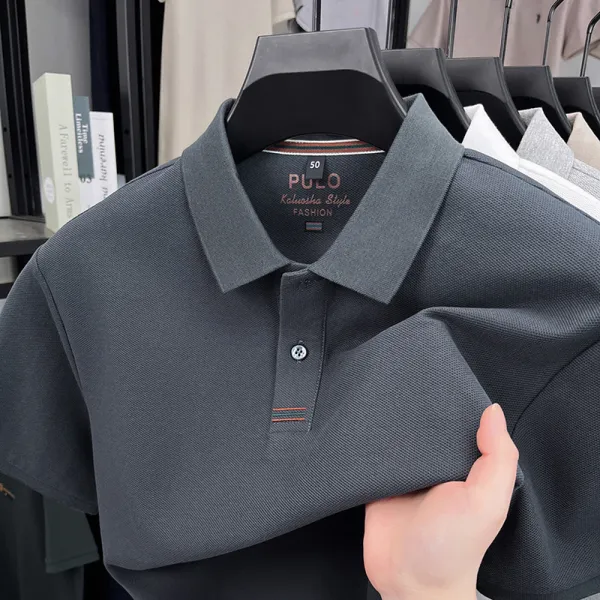 Men's summer high-end business casual cotton polo shirt