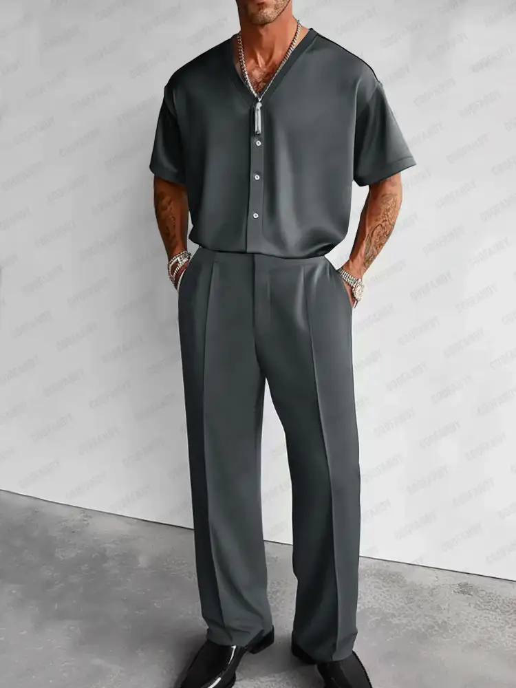 Modern Relaxed Fit Shirt Pants Set