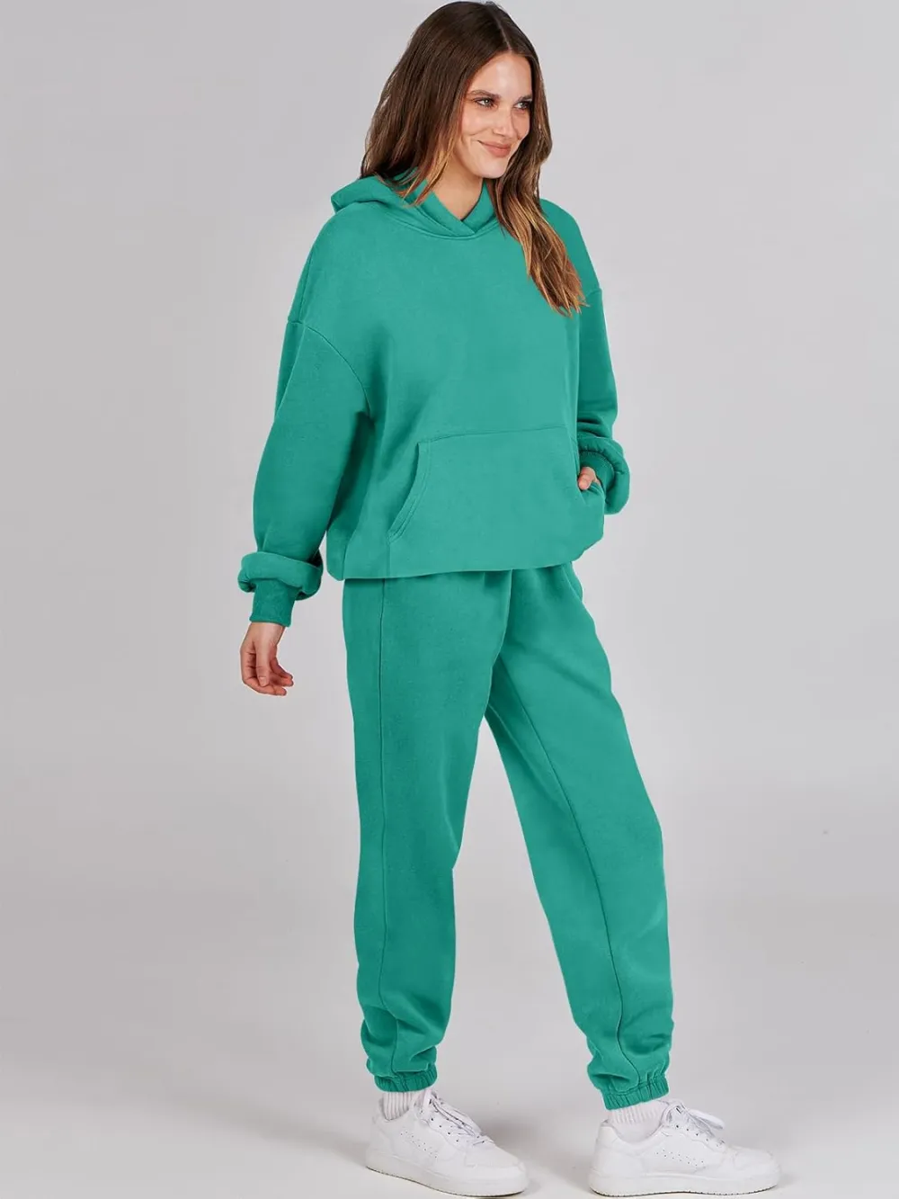 (Clearance Sale $1.99⚡) 2024 Women's Fall Oversized Casual Hoodie Two Piece Sweatshirt Jogging Pants Sweatshirt Set