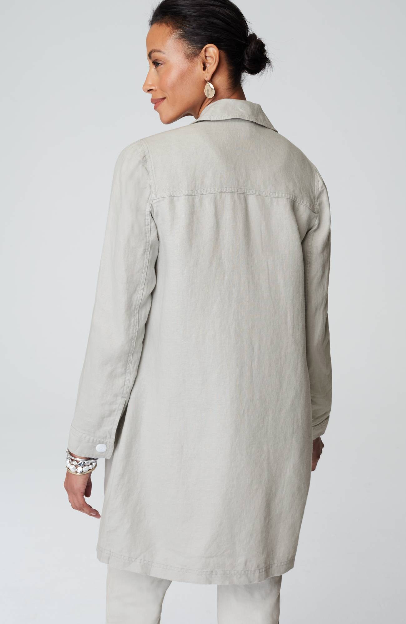 Long Linen Duster Jacket