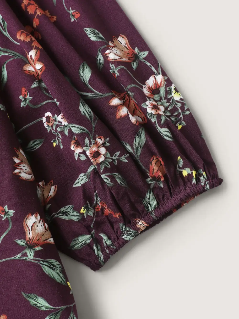 Supersoft Floral Print Lace Trim Knee-Length Dress