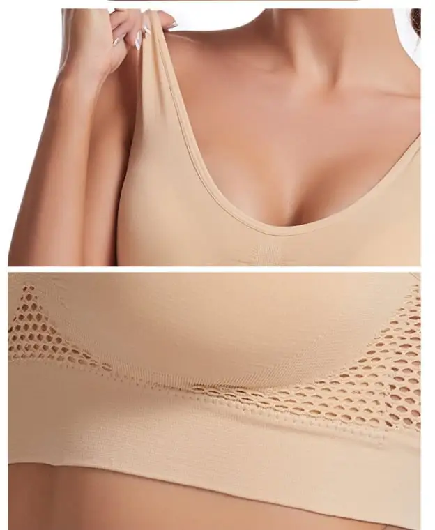 🔥Plus Size S-6XL Cotton Wireless Light Up Air Bra
