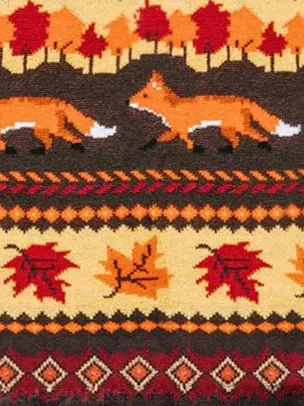 Women's The Fox and Foliage Casual Round Neck Print Knitted Sweater