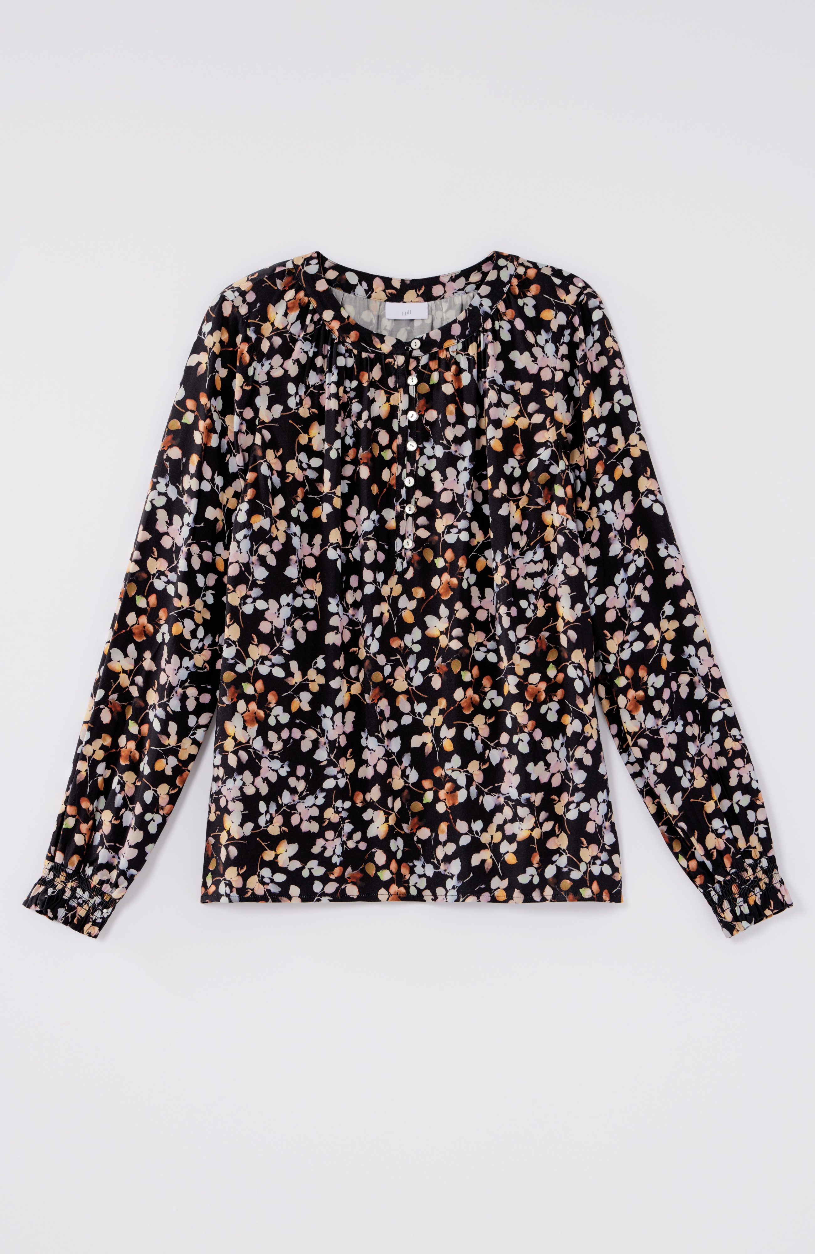 Artistic Leaves Printed Satin Top