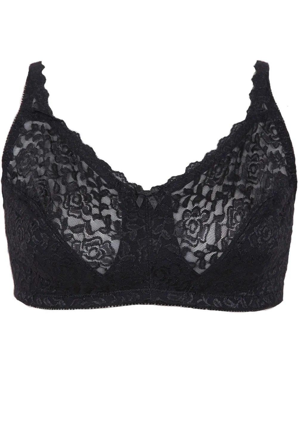 YOURS Curve Green Hi Shine Lace Non-Padded Non-Wired Full Cup Bra