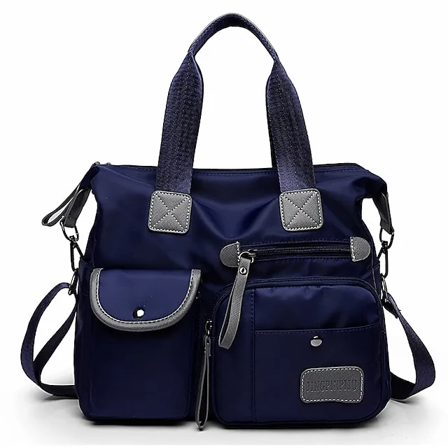 Women's Nylon PU Leather Office & Career Zipper Black Red Blue