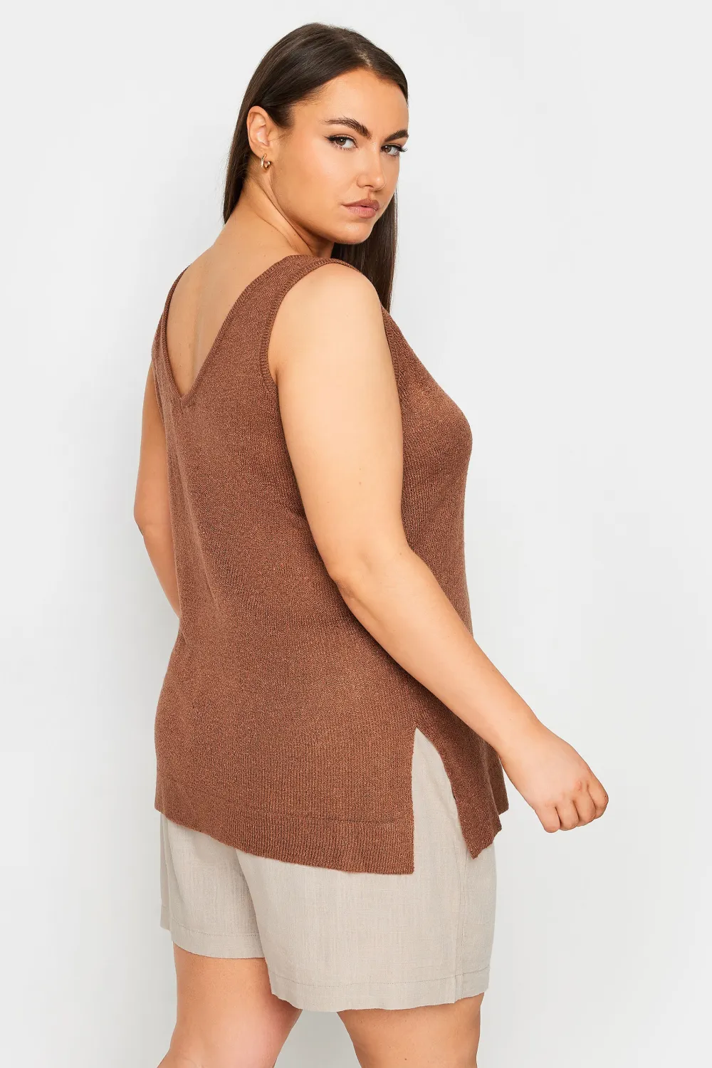 YOURS Curve Black Knitted Vest Top