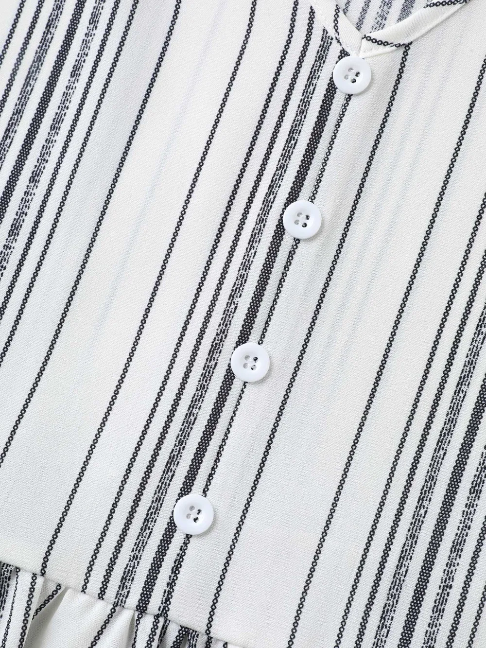 Striped Button Detail Flowy Shirt