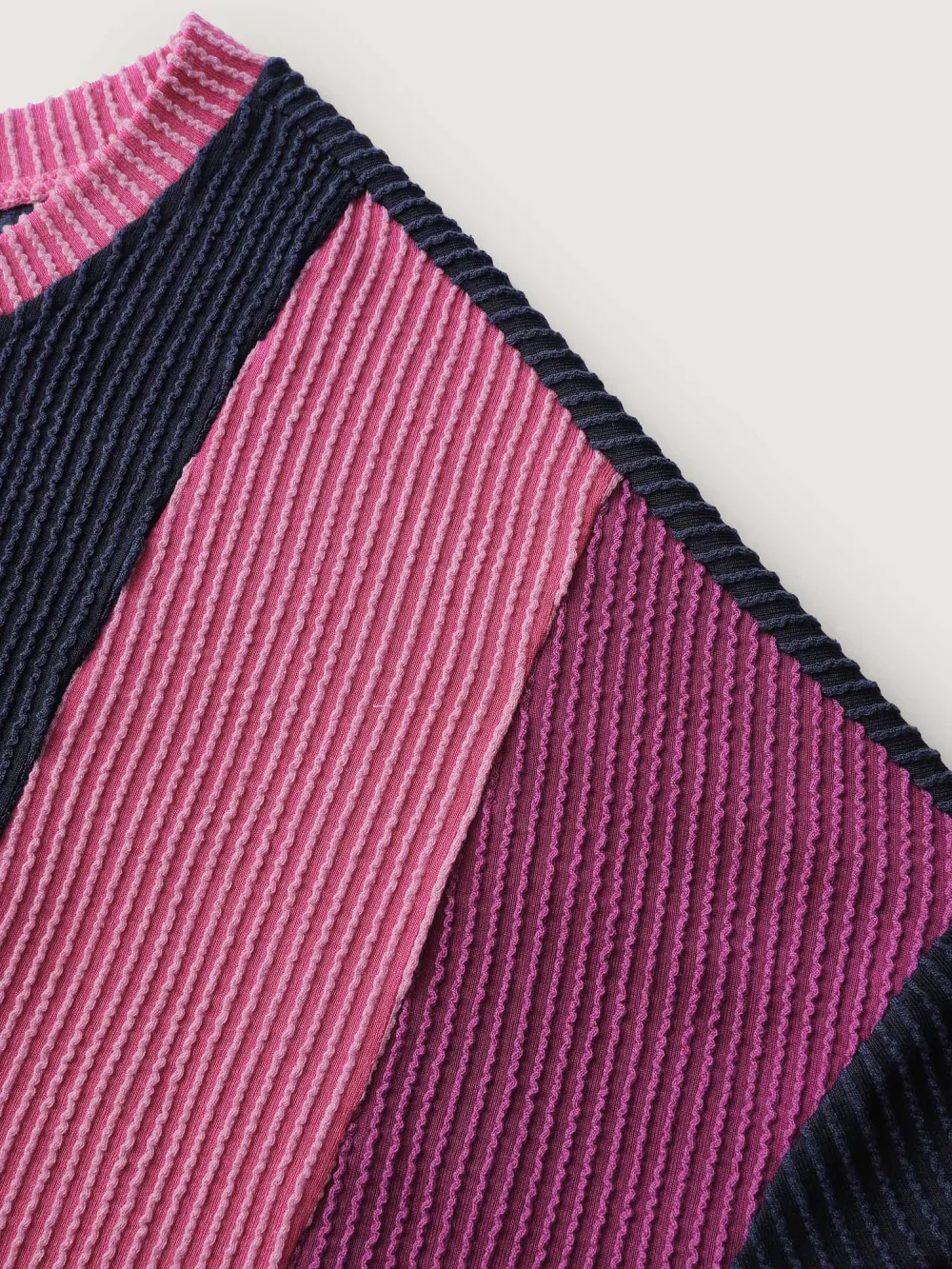 Color Contrast Relaxed Fit Spliced Sweatshirt