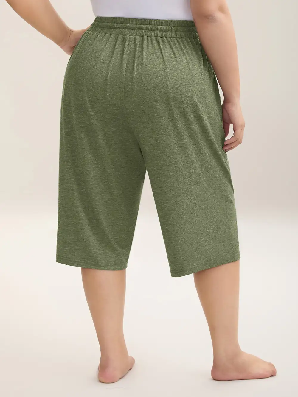 Mixed Color Knit Drawstring Loungewear Bottoms