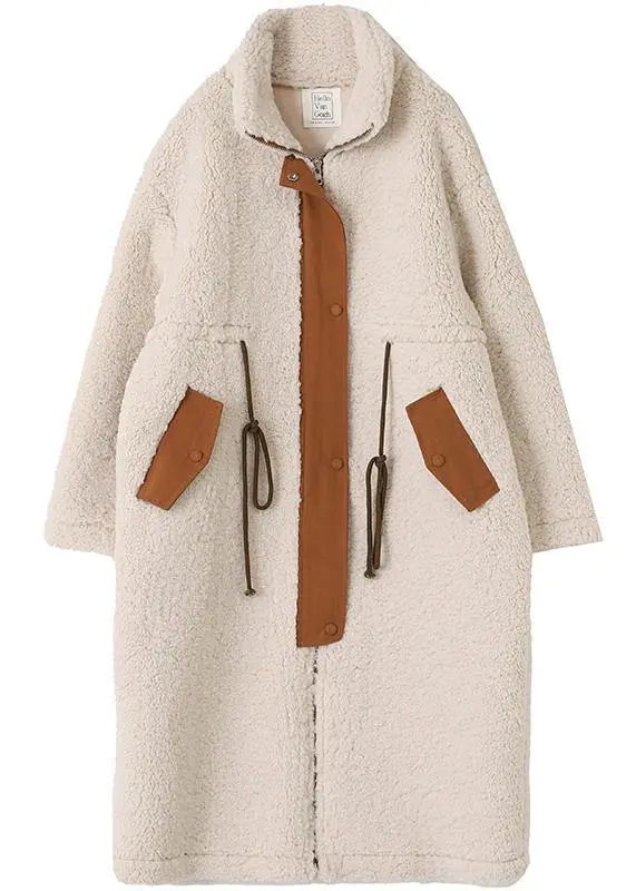 AOVICA-nude Woolen Coats plus size winter coat high neck drawstring jackets(Limited Stock)