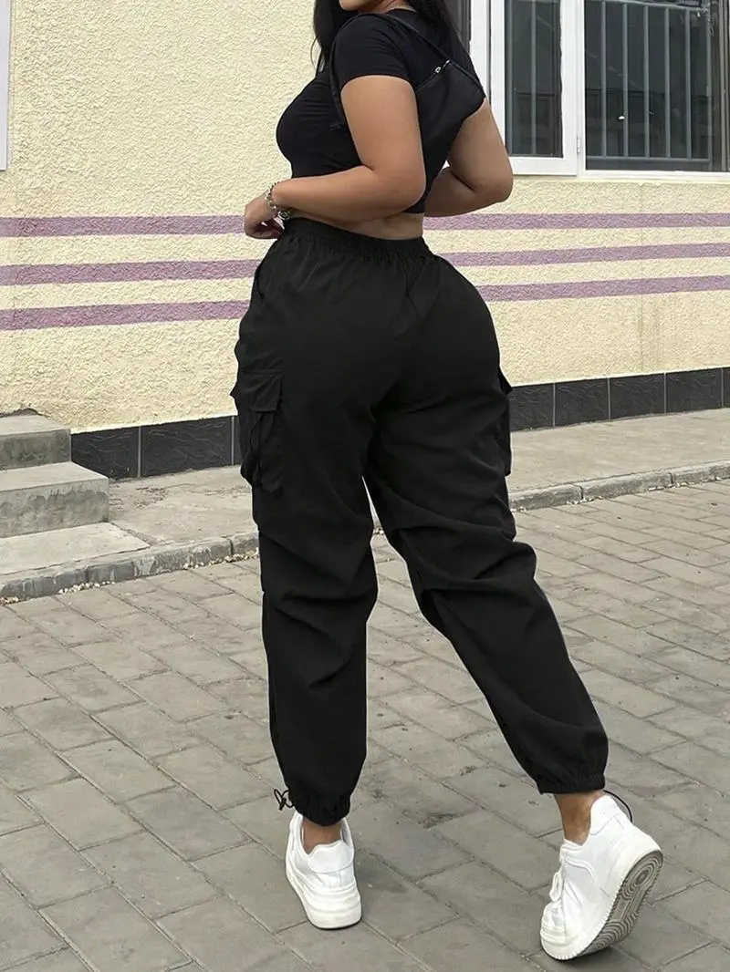 Women’s Drawstring Cargo Pants – Casual Fall & Winter Trousers
