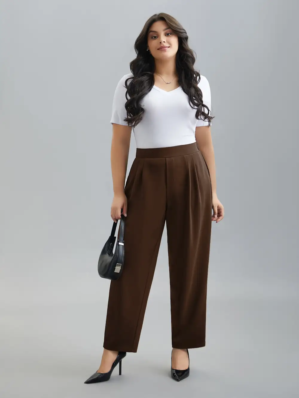Stretchy-Waist Straight Leg Pants