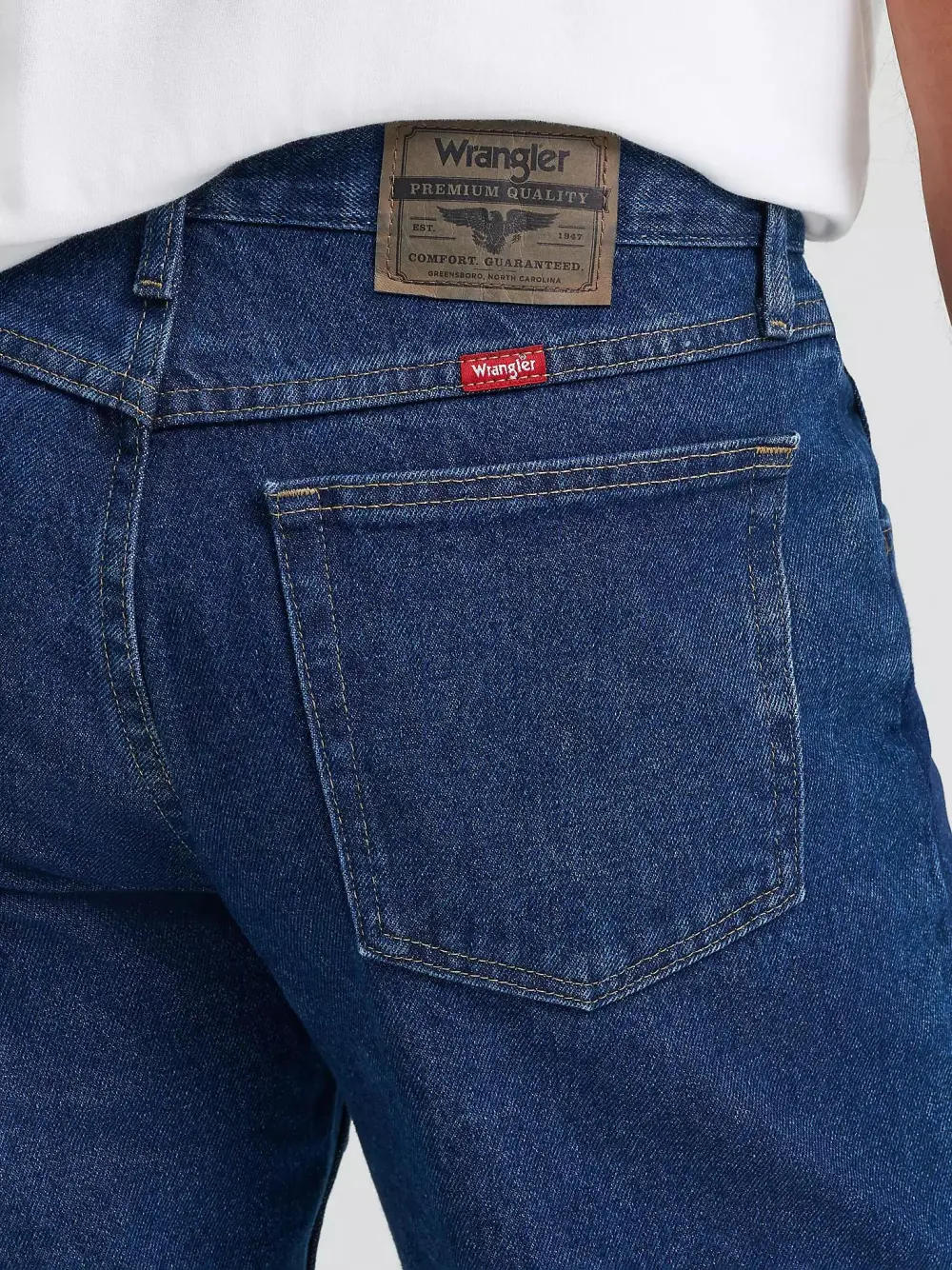 WRANGLER FIVE STAR PREMIUM DENIM RELAXED FIT JEAN IN STONE BLEACH