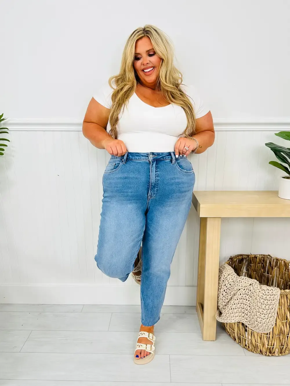 Take The Bait Slim Straight Cropped Jeans With Tummy Control