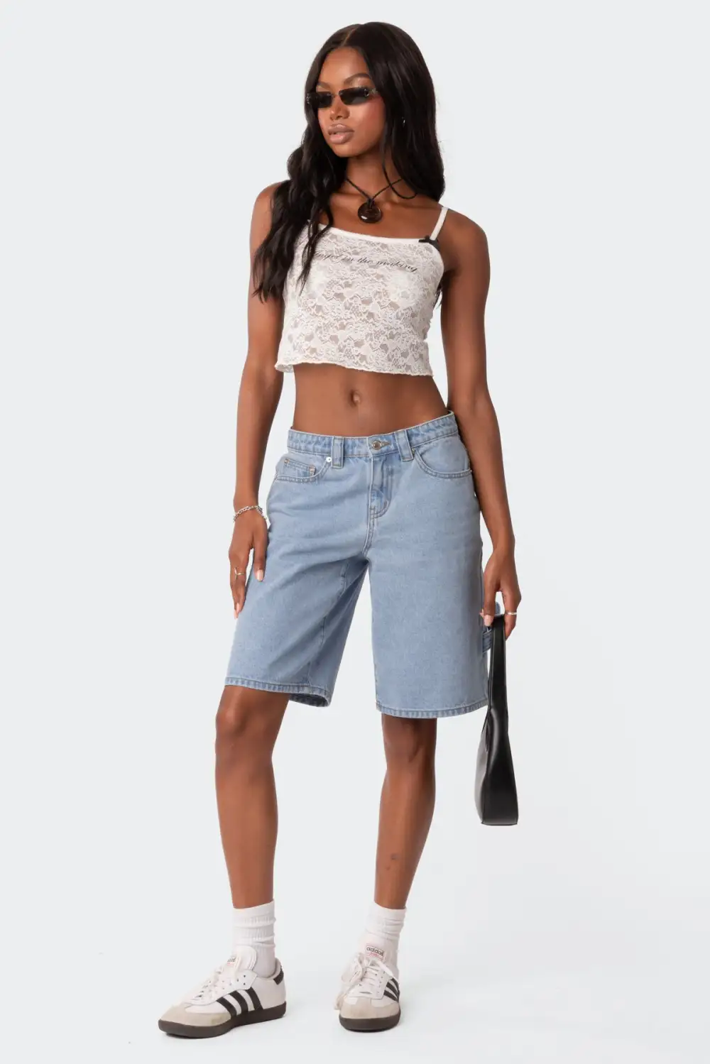 Low Rise Bermuda Denim Carpenter Shorts