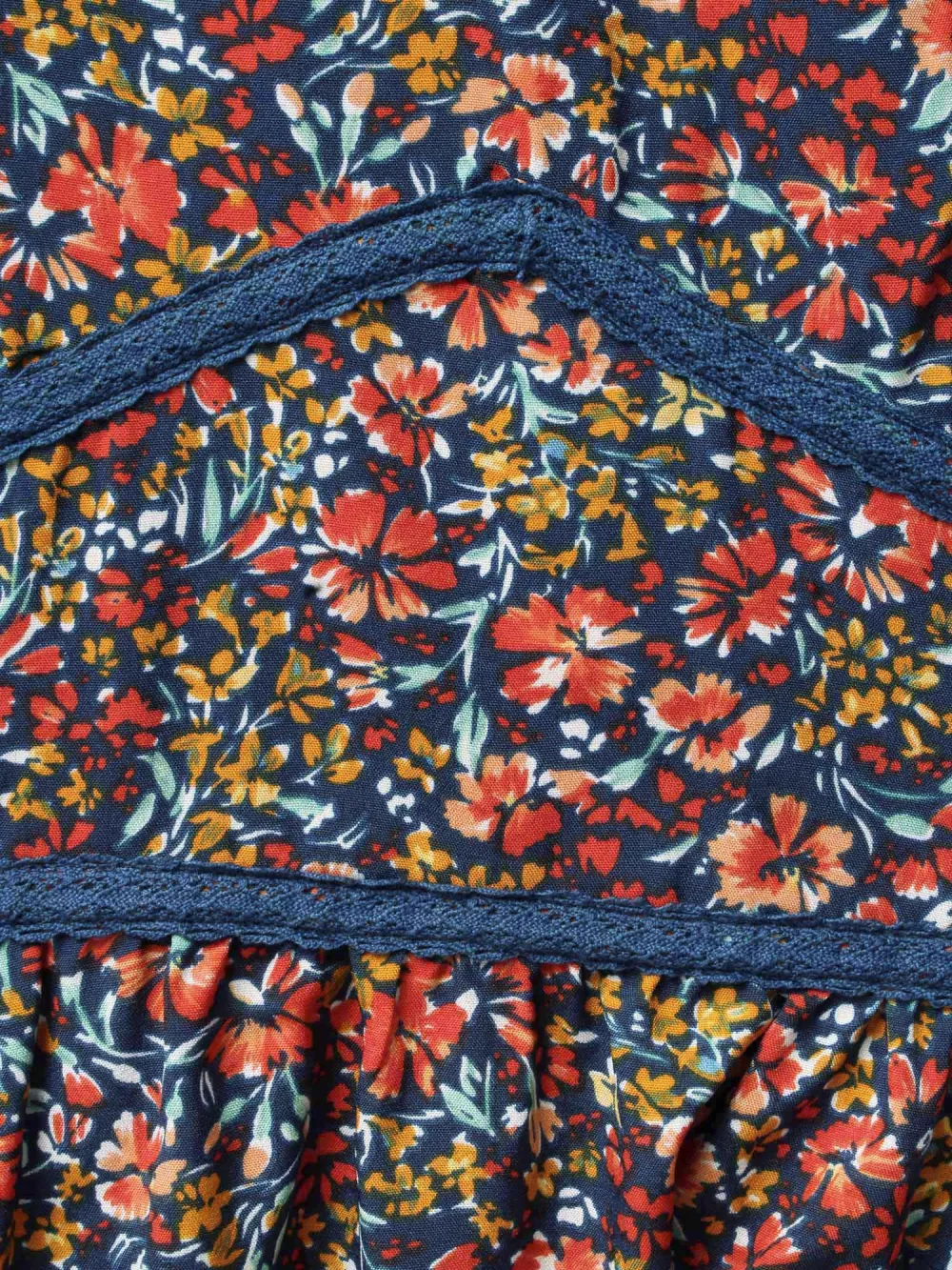 Ditsy Floral Woven Ribbon Maxi Dress