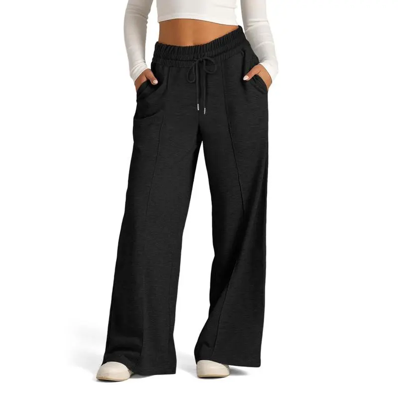 Women's Wide Leg Solid Lounge Sweatpants with Pockets