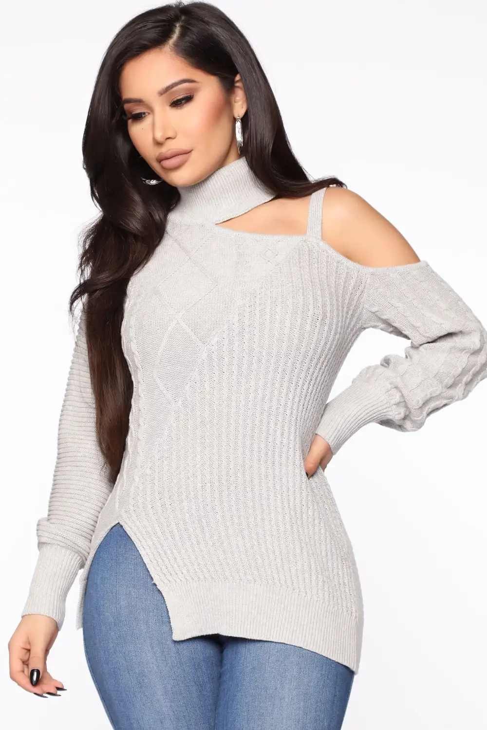 Keeping Me Away From The Cold Sweater - Grey