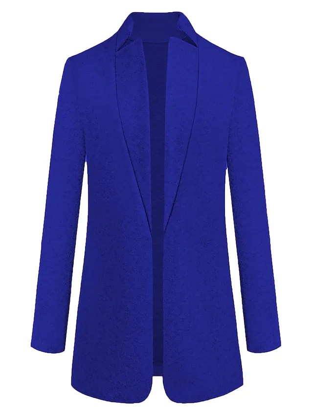 Women's Pea Coat Winter Coat Open Front Stand Collar Trench Coat Fall Warm Windproof Overcoat Christmas Jacket caramel colour