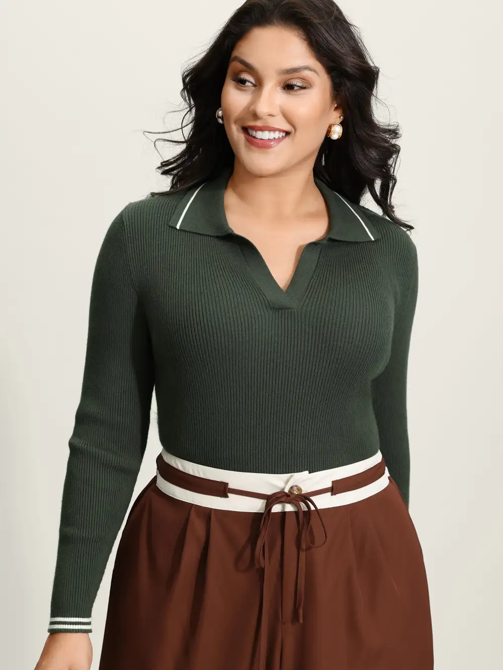 Supersoft Polo Collar Textured Fitted Pullover