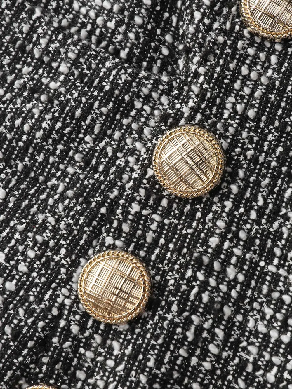 Tweed Metal Buttons Detail Pants