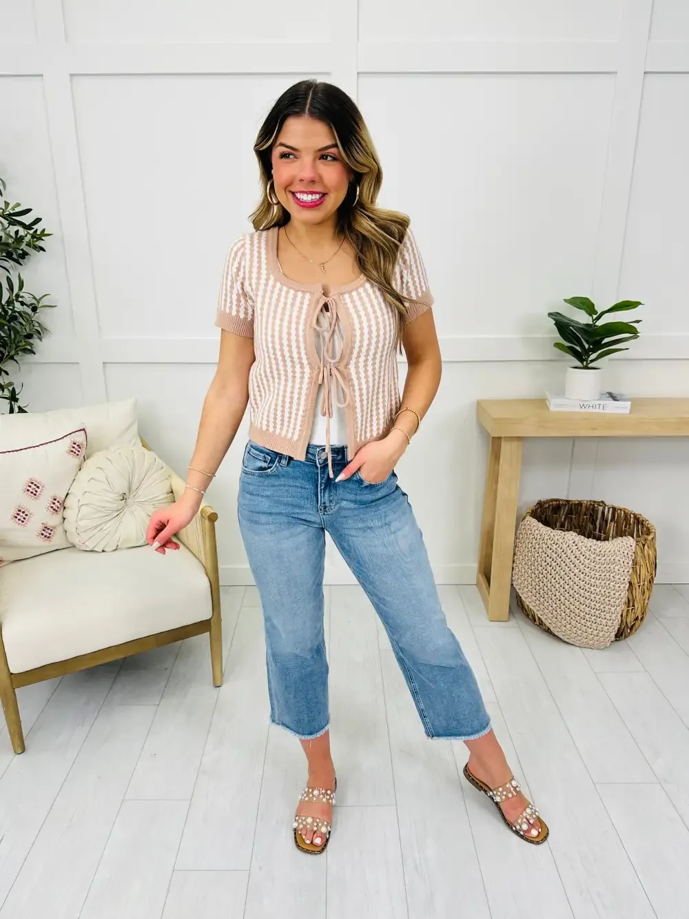 Lovervet A Cut Above Cropped Slim Wide Leg Jeans