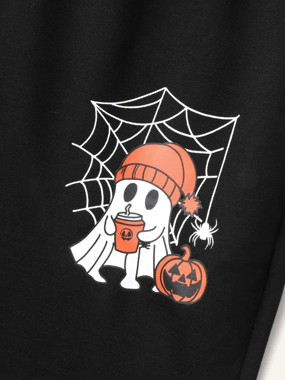 Ghost Motif Cuffed Jogger Pants