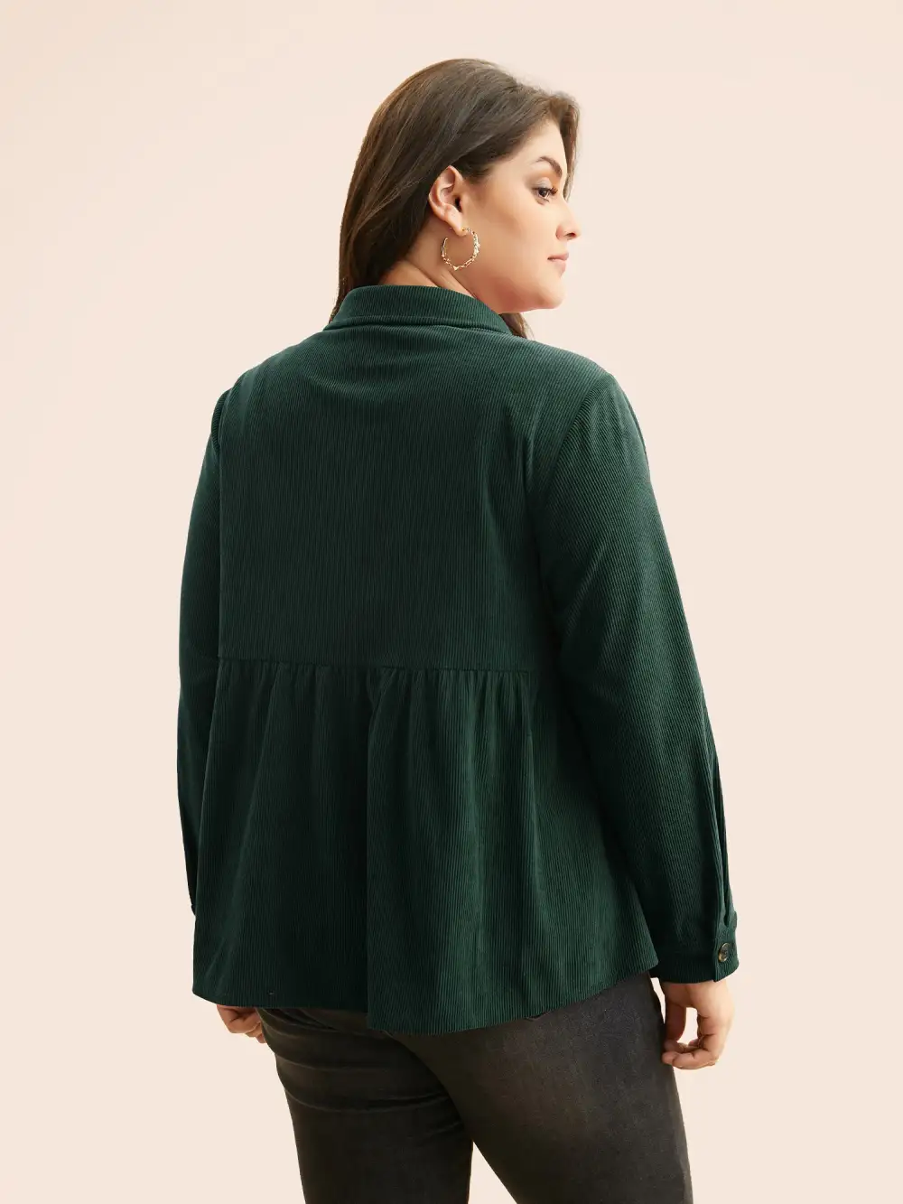 Corduroy Collared Flap Detail Jacket