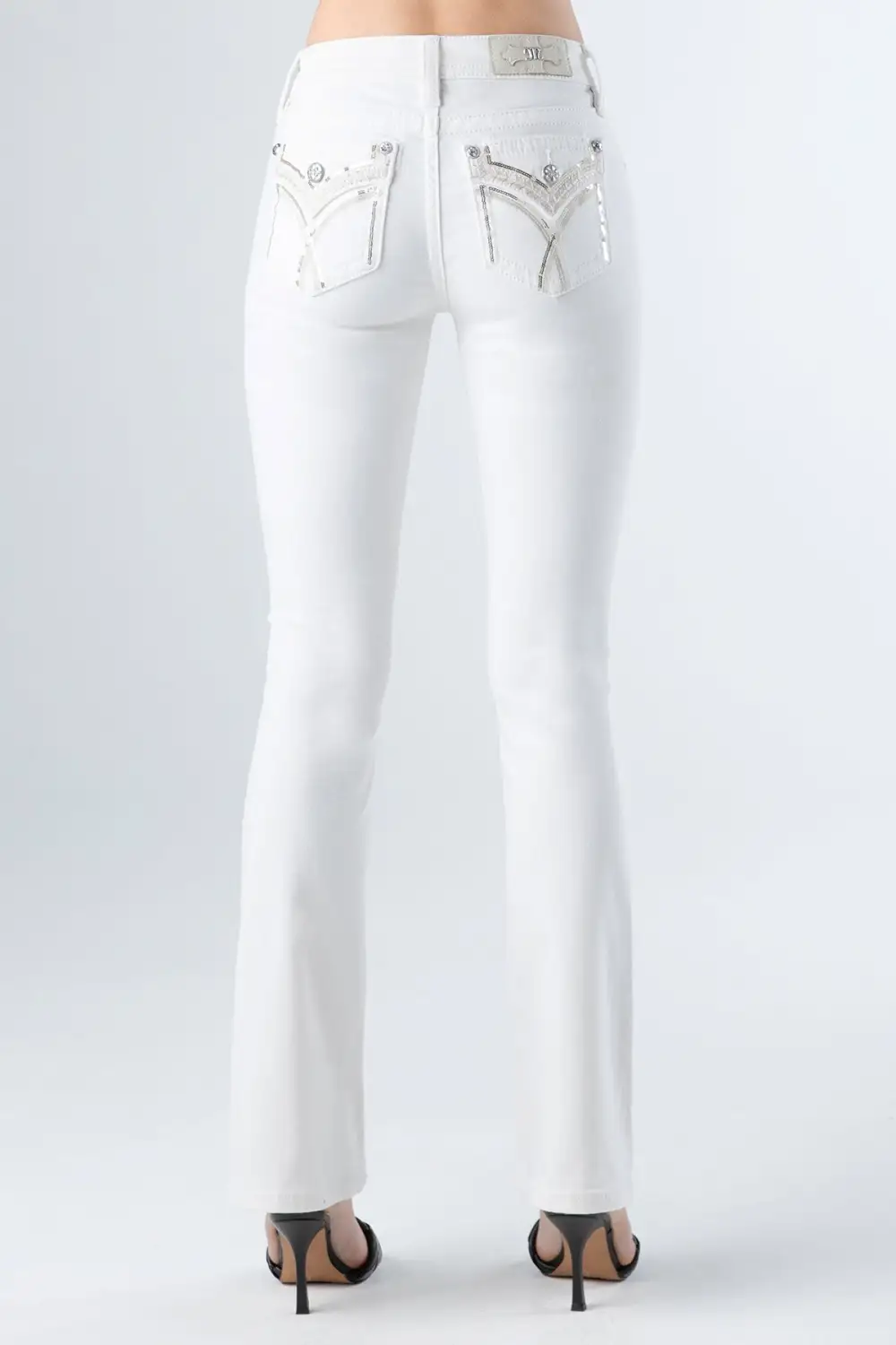 White Crossed Lines Denim