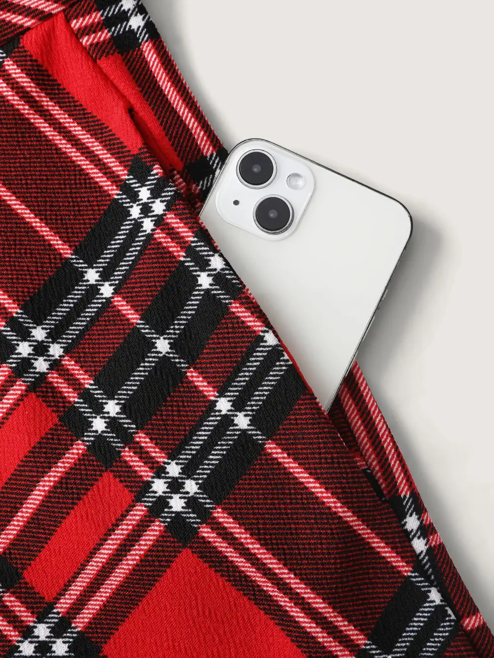 Plaid Print Zipper Overall Straps Mini Dress