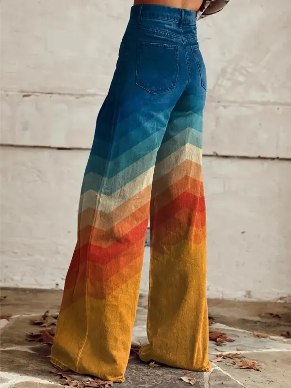 MarellaTM | Vintage Chevron Wide-Leg Pants