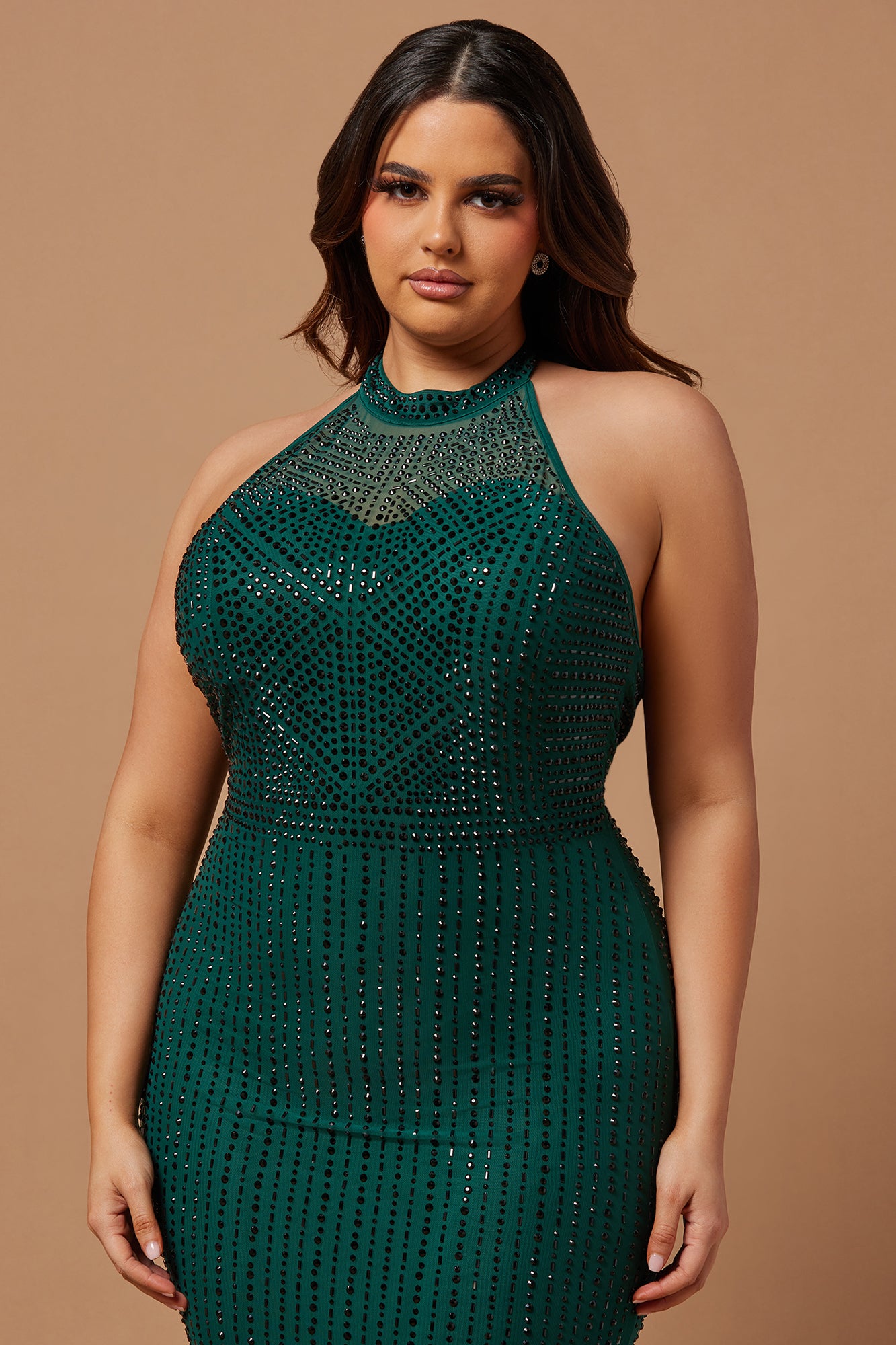 Zoe Embellished Gown - Hunter
