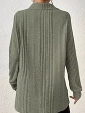 Women's T Shirt Tee Top Plain Fashion Modern Short Sleeve Shirt Collar Regular Tops Daily Going out Army Green Brown Fall Winter