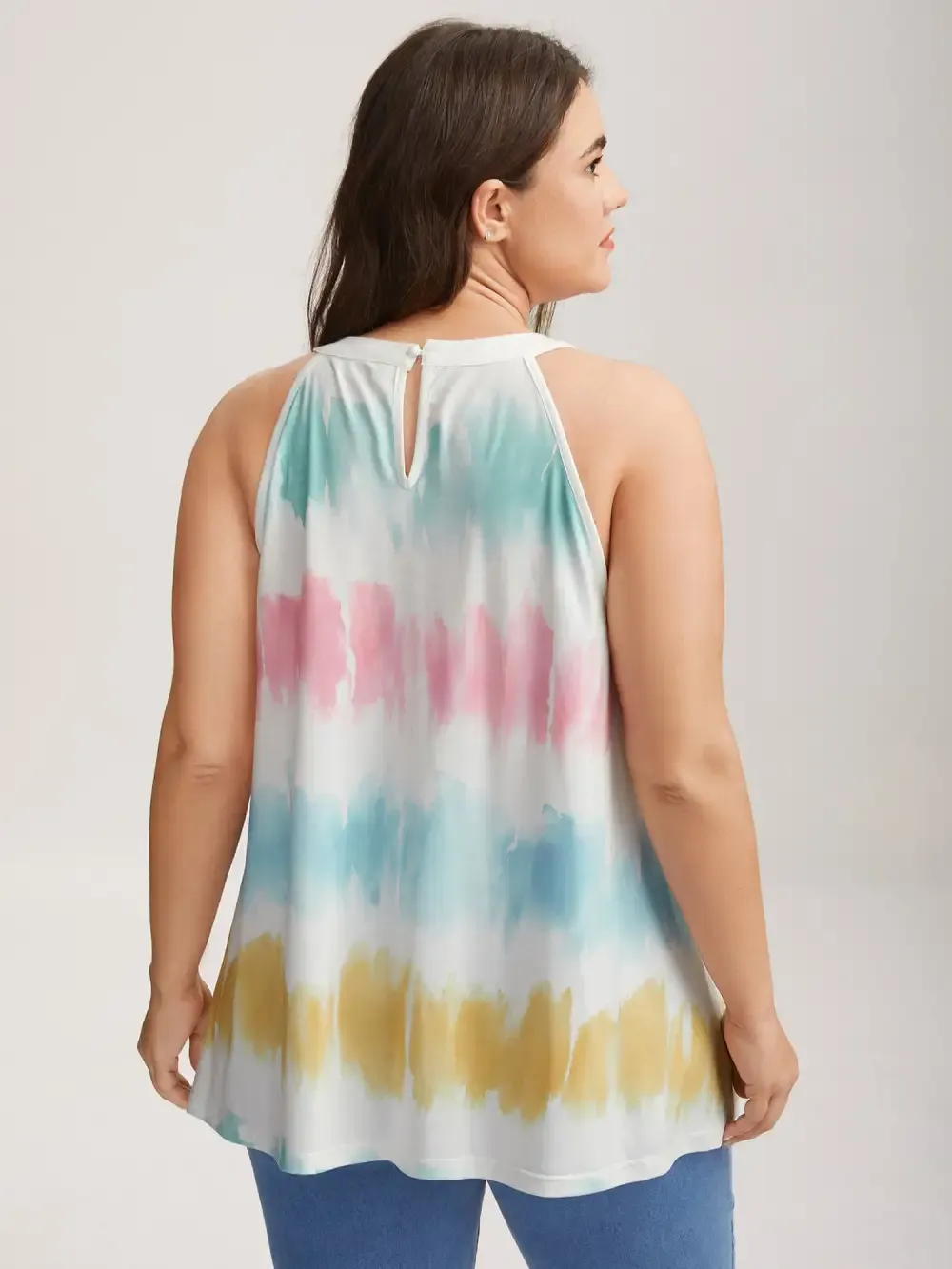 Color Fusion Pleated Flowy Tank Top