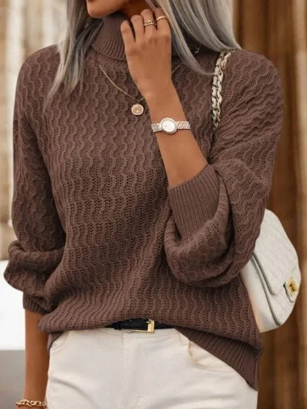 Turtleneck Drop Shoulder Sweater