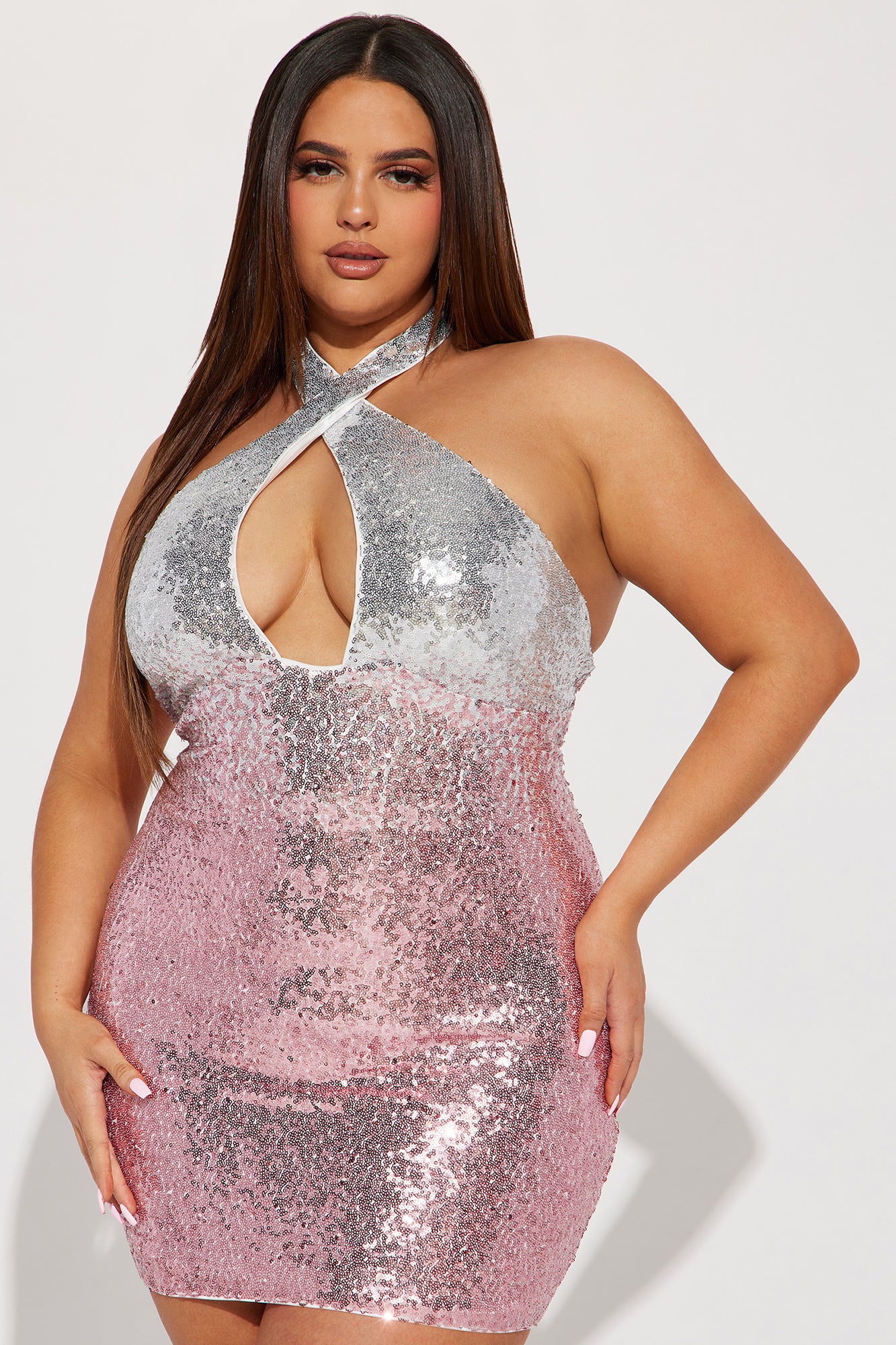 Own The Night Mini Dress - Pink/combo