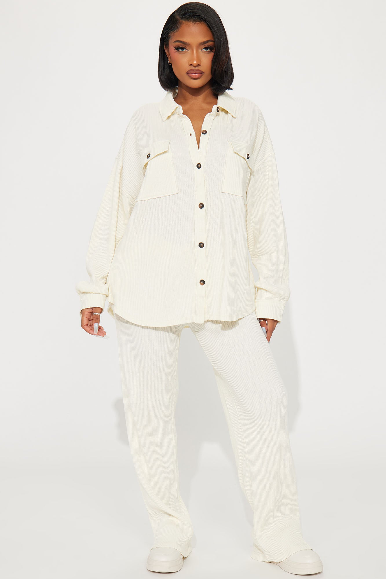 Kaylah Thermal Pant Set - Cream