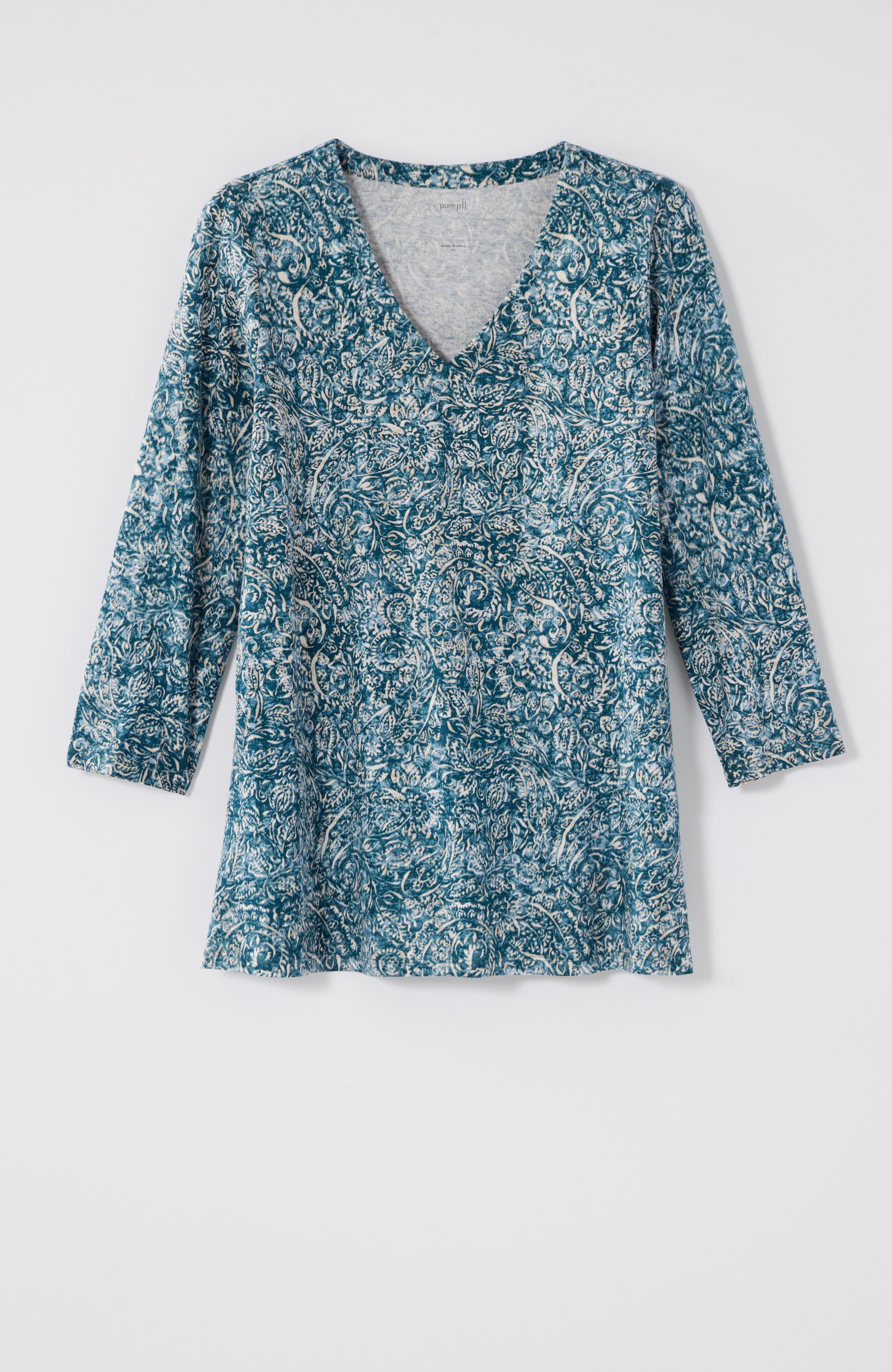 Pure Jill Printed V-Neck Tee