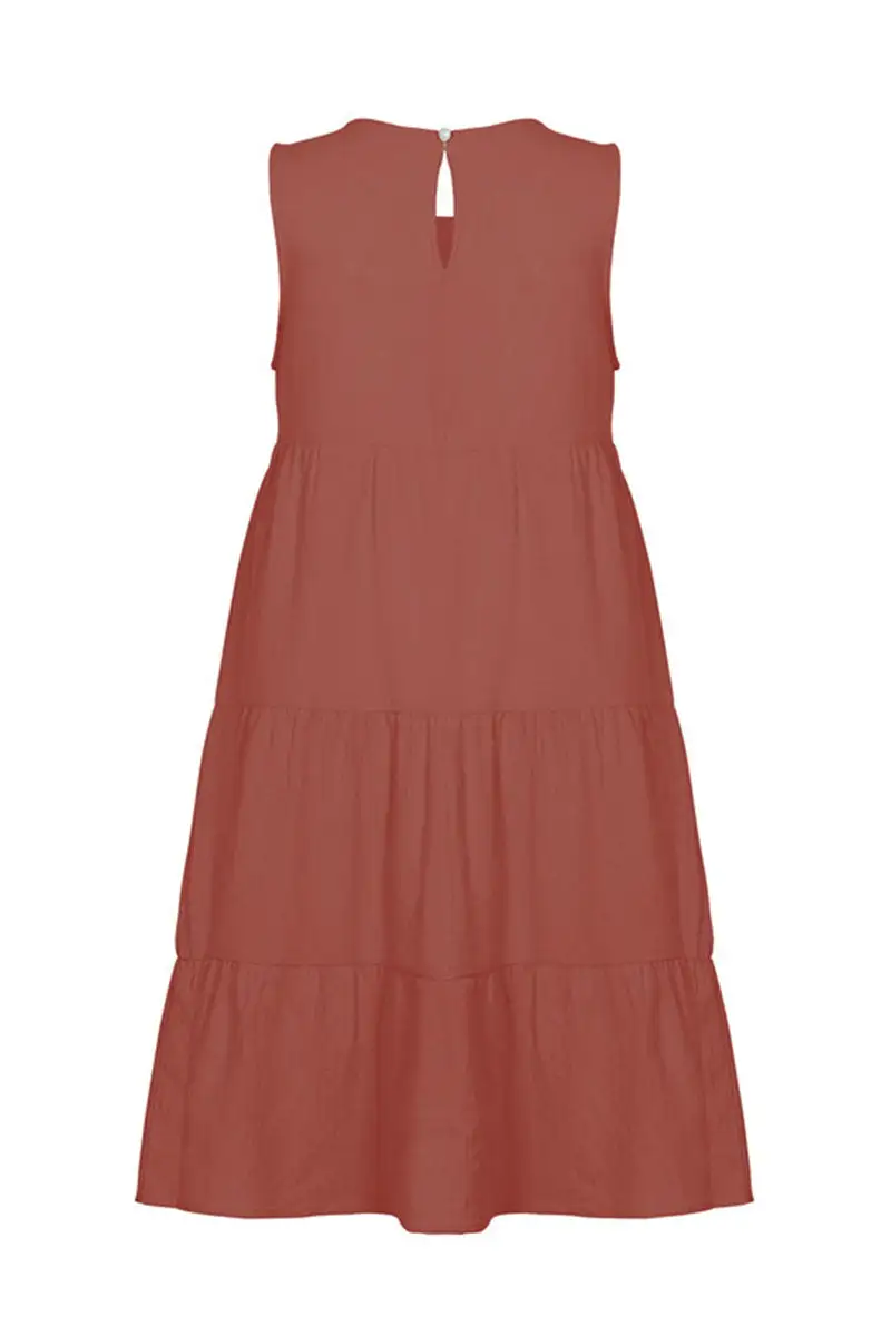 Fashion Casual Solid Patchwork O Neck Princess Dresses(6 Colors)