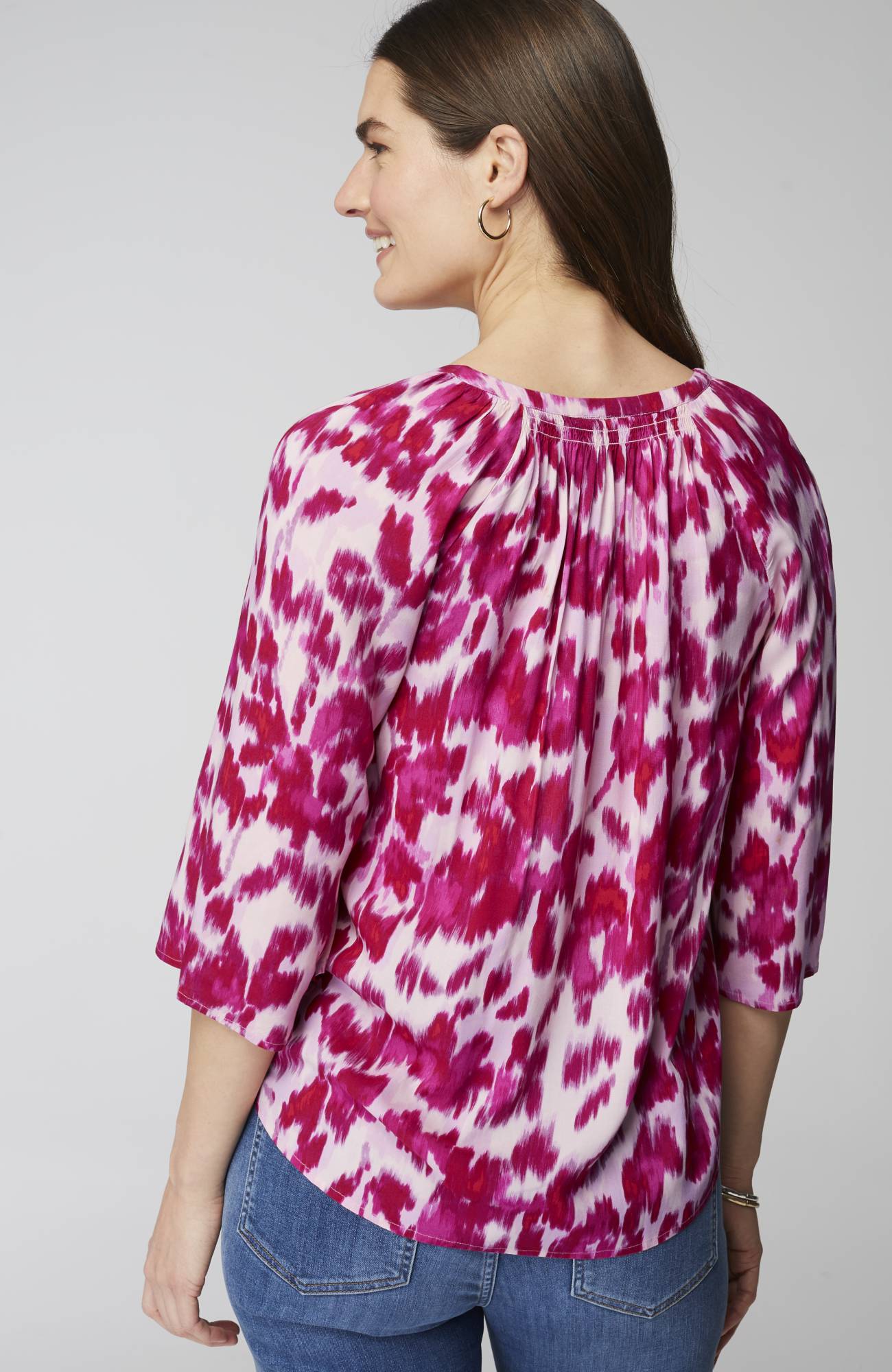 Smocked Scoop-Neck Top