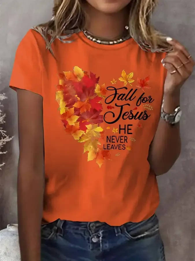 Women's Casual Retro Autumn Faith T-Shirt