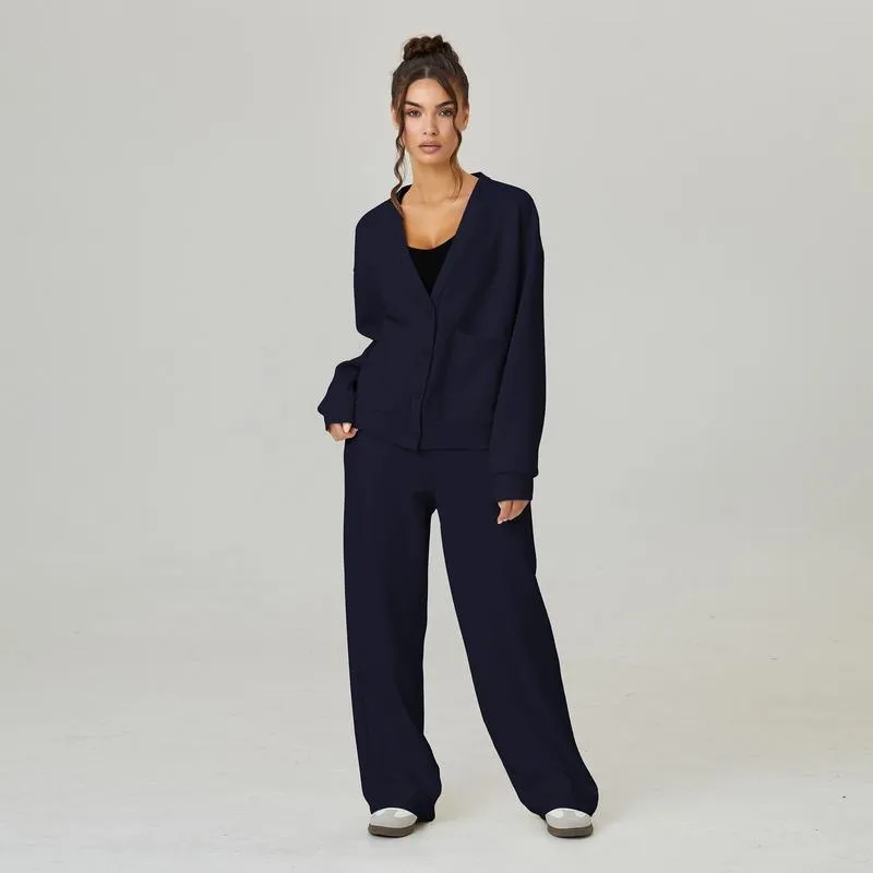 Women's Buttoned Casual Two-Piece Set