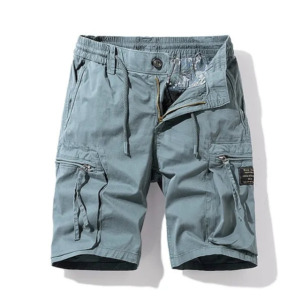 Men's Cargo Shorts Hiking Shorts Elastic Waist Multi Pocket Multiple Pockets Plain Comfort Breathable Knee Length Casual Daily Fashion Streetwear ArmyGreen Black