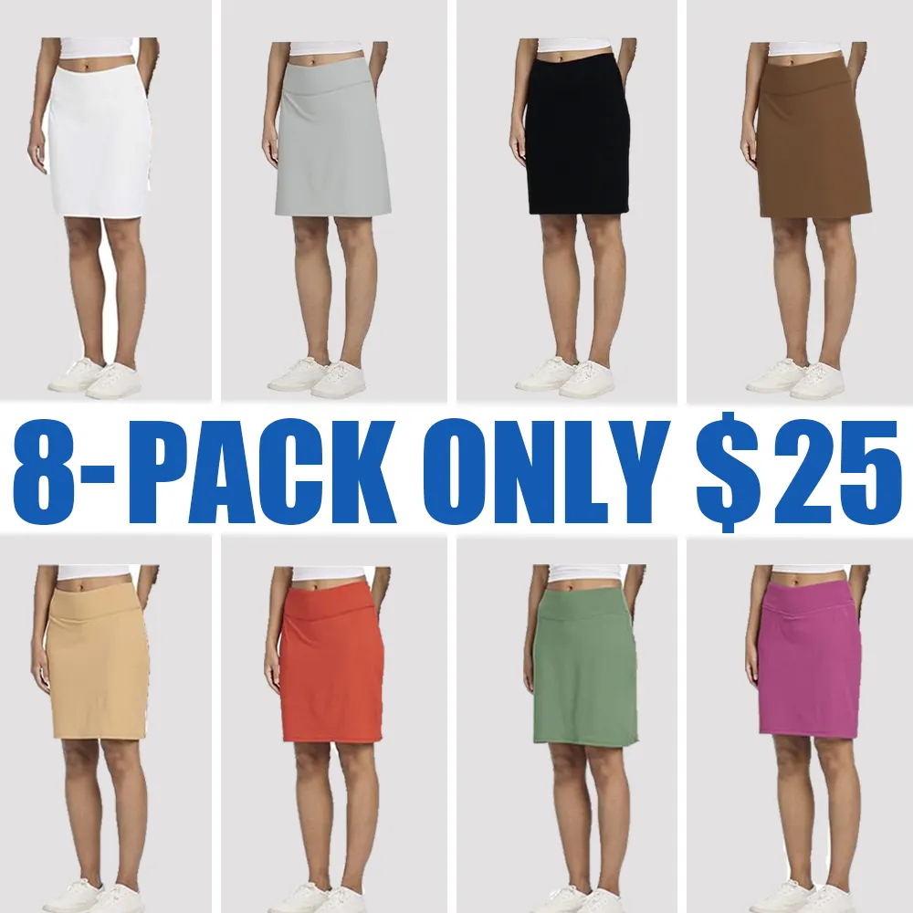 Women's Knee-Length Golf Skorts – Athletic Skirt with Pockets, Plus Sizes Available