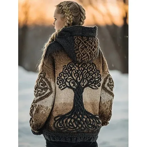 Women's Sweater Cardigan Casual Soft Animal Ribbed Hooded Pocket Buttons Knitted Long Sleeve Long Tops Knit Outdoor Daily Weekend Pink Blue Fall Winter