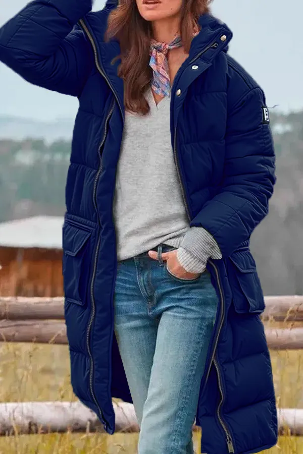 ONLY ONLPUK LONG PUFFER hooded long jacket